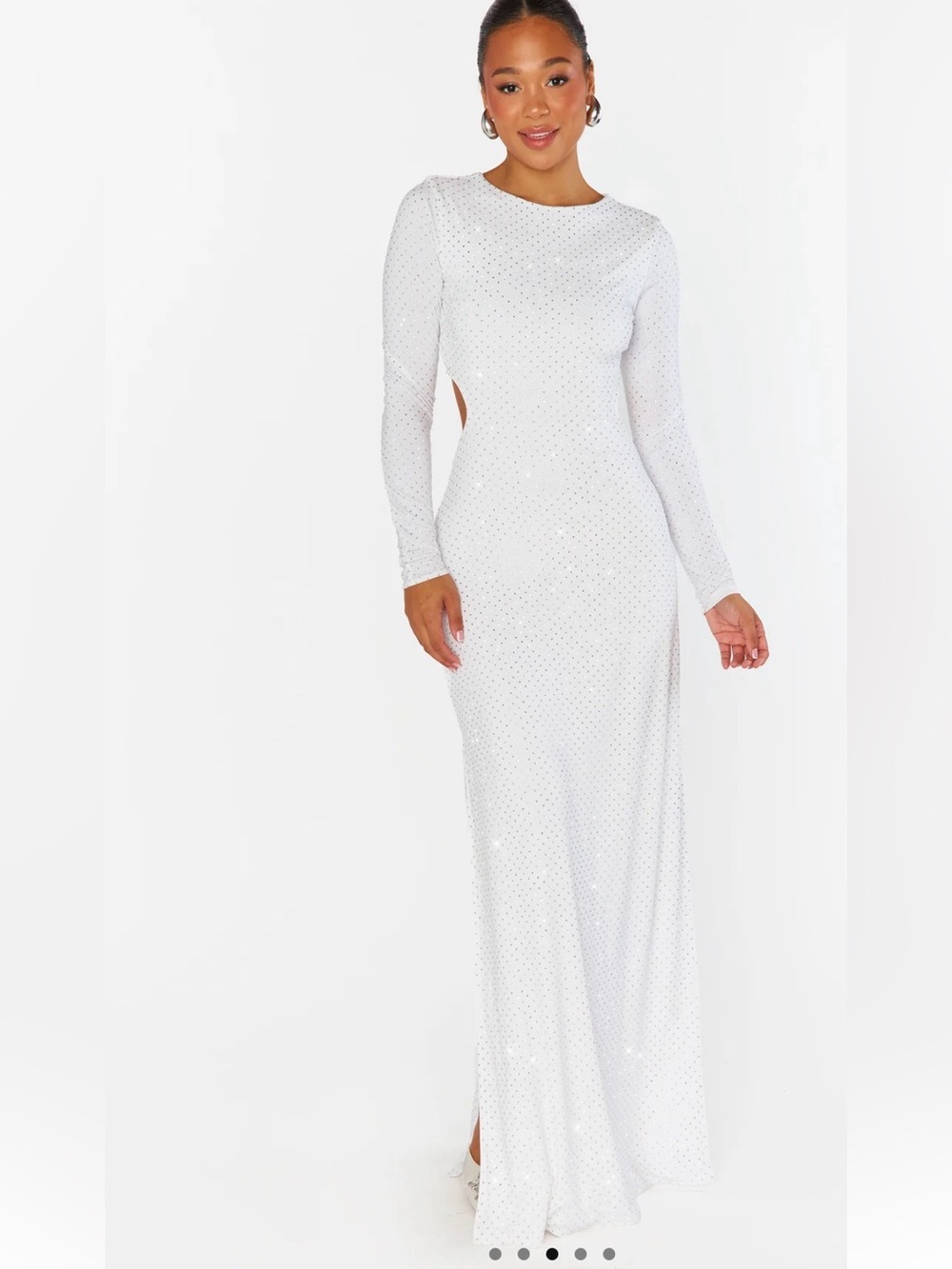 SHOW ME YOUR MUMU: The Sleek Maxi Dress in White Rhinestone Spandy, NWT, XXL - Picture 2 of 5